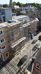 Commercial scaffolding erected in London by A.D. Scaffolding Ltd